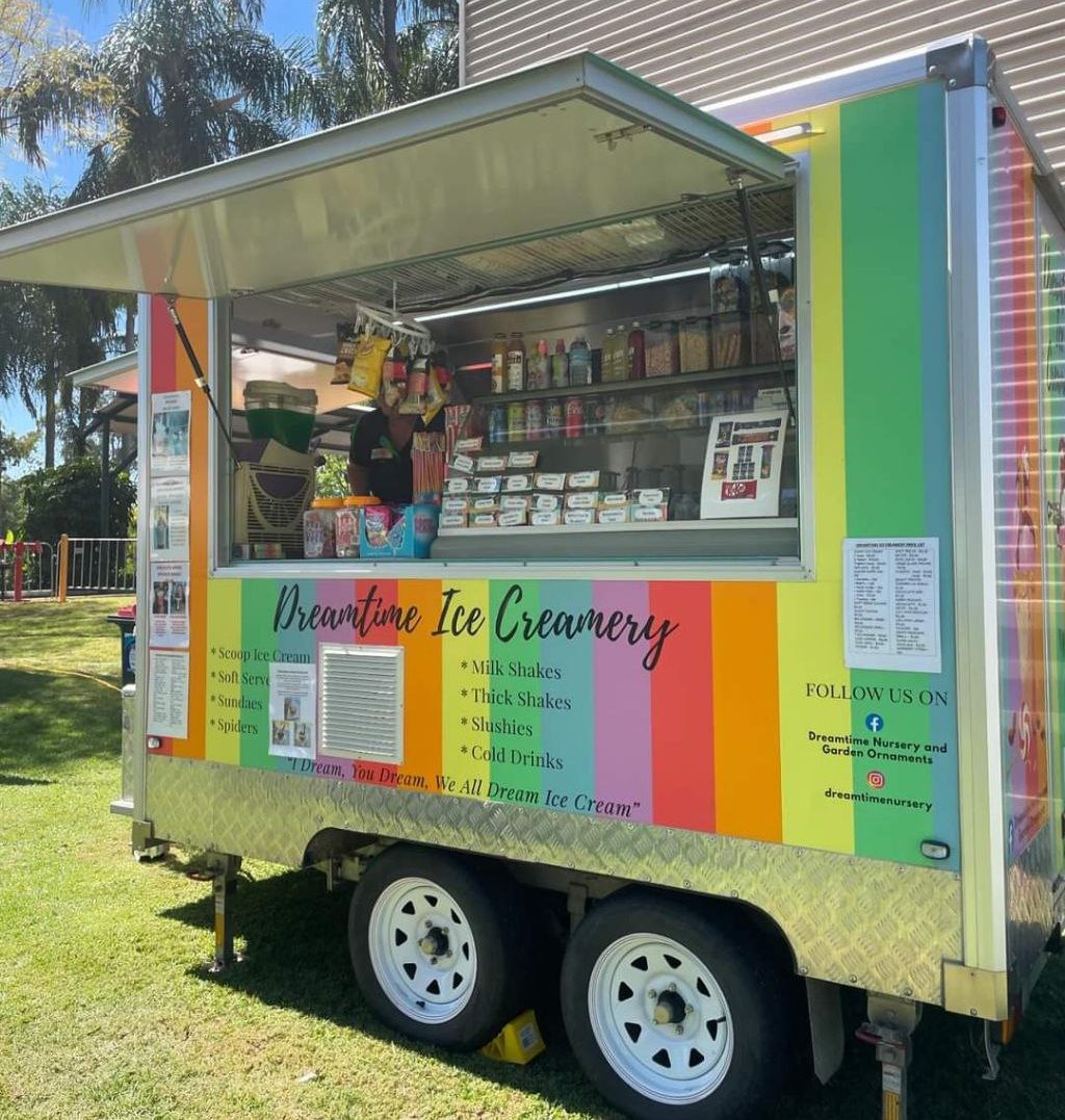 Dreamtime Icecreamery's colourful ice cream truck for hire