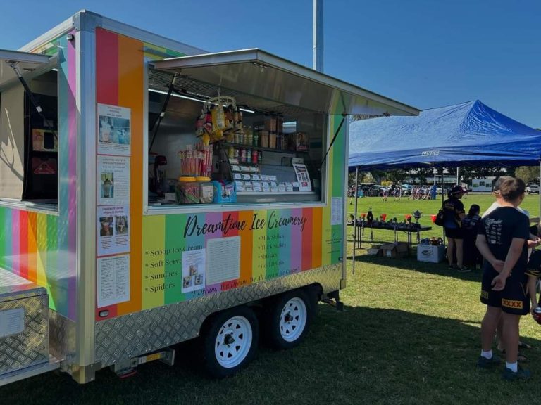 Dreamtime ice creamery, ice cream van at local sporting event