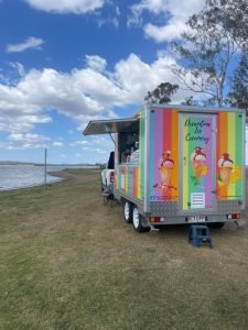 moblie ice cream van set up on location